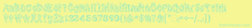 fuente KingthingsAnnex – Fuentes Verdes Sobre Fondo Amarillo