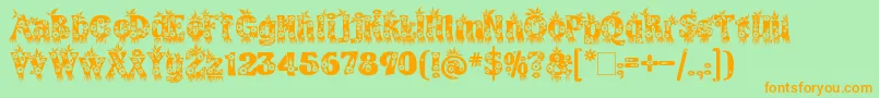 KingthingsAnnex Font – Orange Fonts on Green Background