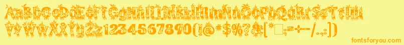 KingthingsAnnex-Schriftart – Orangefarbene Schriften auf gelbem Hintergrund