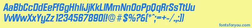 DiamanteserialBolditalic Font – Blue Fonts on Yellow Background