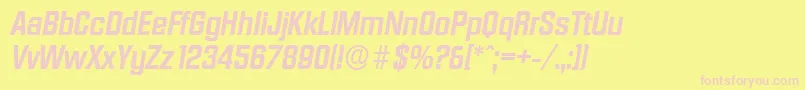 DiamanteserialBolditalic Font – Pink Fonts on Yellow Background