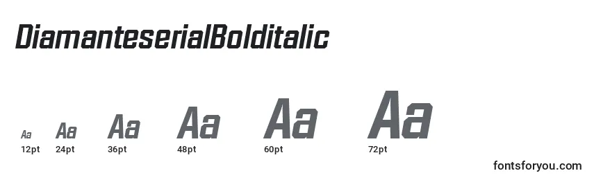 Размеры шрифта DiamanteserialBolditalic