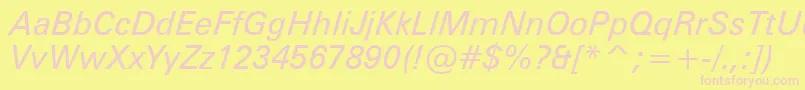 Zurichi Font – Pink Fonts on Yellow Background