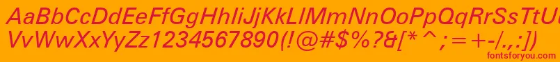 Zurichi Font – Red Fonts on Orange Background