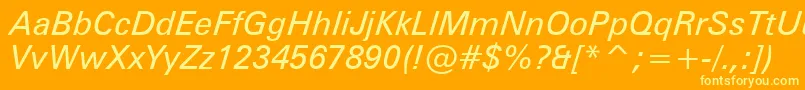 Więcej informacji o czcionce Zurichi Czcionka Zurichi – żółte czcionki na pomarańczowym tle