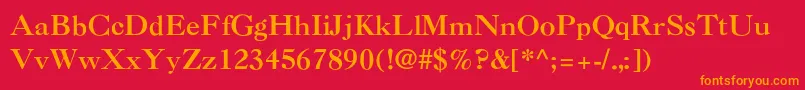 フォントNelsieThin – 赤い背景にオレンジの文字