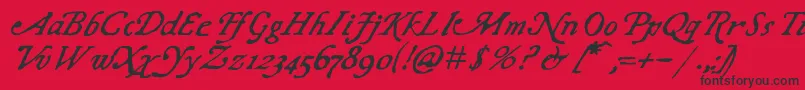 ChapbookItalic Font – Black Fonts on Red Background