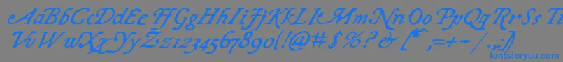 ChapbookItalic Font – Blue Fonts on Gray Background