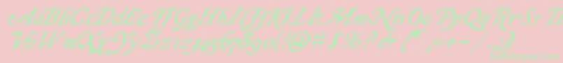 ChapbookItalic-Schriftart – Grüne Schriften auf rosa Hintergrund