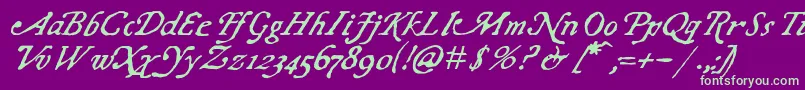 ChapbookItalic Font – Green Fonts on Purple Background