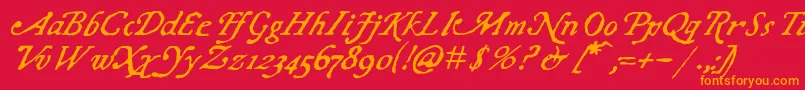 Police ChapbookItalic – polices orange sur fond rouge