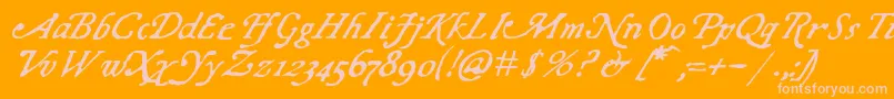 Fonte ChapbookItalic – fontes rosa em um fundo laranja