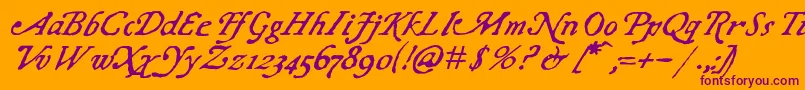 ChapbookItalic Font – Purple Fonts on Orange Background