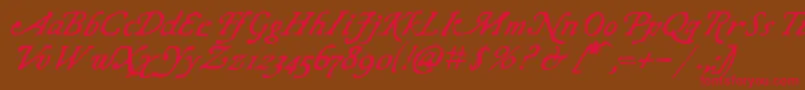 ChapbookItalic Font – Red Fonts on Brown Background