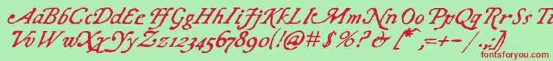 ChapbookItalic Font – Red Fonts on Green Background