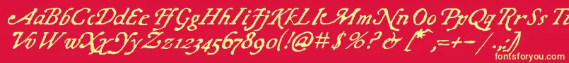 fuente ChapbookItalic – Fuentes Amarillas Sobre Fondo Rojo