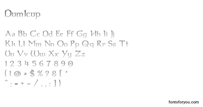 A fonte Dum1cup – alfabeto, números, caracteres especiais