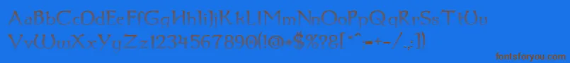 Dum1cup Font – Brown Fonts on Blue Background