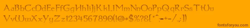 Dum1cup Font – Brown Fonts on Orange Background