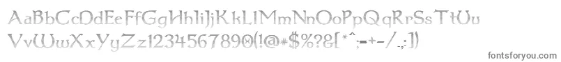 Dum1cup-fontti – harmaat kirjasimet valkoisella taustalla