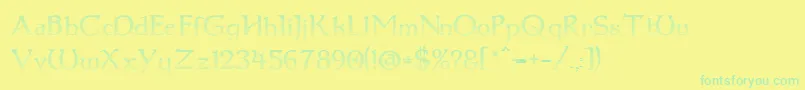 Шрифт Dum1cup – зелёные шрифты на жёлтом фоне