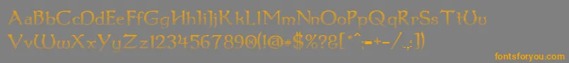 Dum1cup Font – Orange Fonts on Gray Background