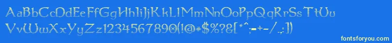 Dum1cup Font – Yellow Fonts on Blue Background