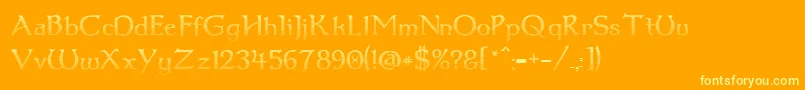 Dum1cup Font – Yellow Fonts on Orange Background