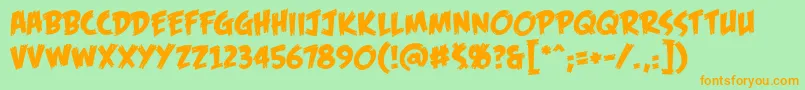 FofbbReg Font – Orange Fonts on Green Background