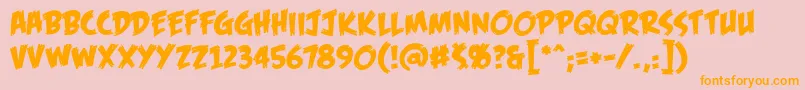 FofbbReg Font – Orange Fonts on Pink Background