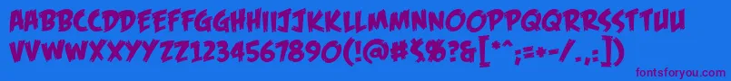 FofbbReg Font – Purple Fonts on Blue Background