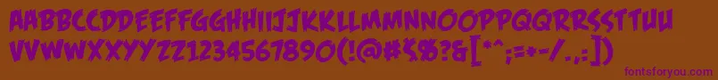 FofbbReg Font – Purple Fonts on Brown Background