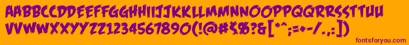 FofbbReg Font – Purple Fonts on Orange Background