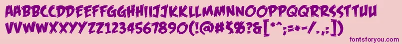 FofbbReg Font – Purple Fonts on Pink Background