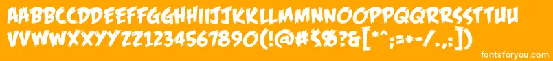 フォントFofbbReg – オレンジの背景に白い文字