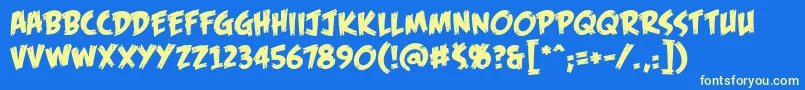 FofbbReg Font – Yellow Fonts on Blue Background