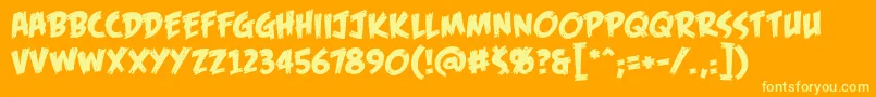 FofbbReg Font – Yellow Fonts on Orange Background