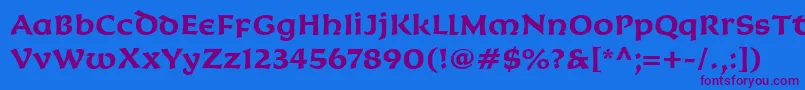 KoriganItcBold Font – Purple Fonts on Blue Background