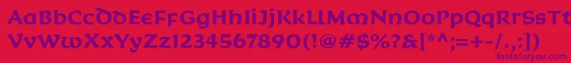 KoriganItcBold Font – Purple Fonts on Red Background