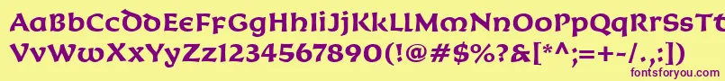 KoriganItcBold Font – Purple Fonts on Yellow Background