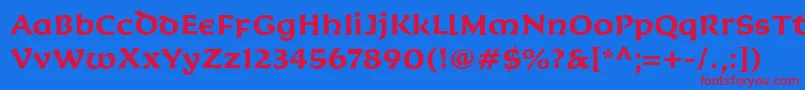KoriganItcBold Font – Red Fonts on Blue Background