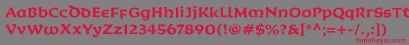 KoriganItcBold Font – Red Fonts on Gray Background
