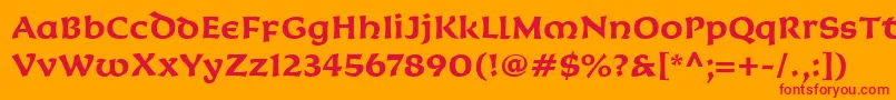 フォントKoriganItcBold – オレンジの背景に赤い文字