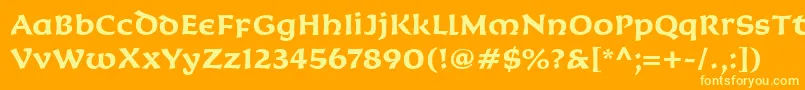 フォントKoriganItcBold – オレンジの背景に黄色の文字