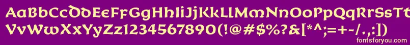 KoriganItcBold Font – Yellow Fonts on Purple Background