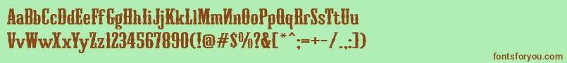 Turandot Font – Brown Fonts on Green Background