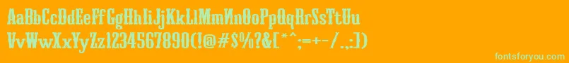 Turandot Font – Green Fonts on Orange Background