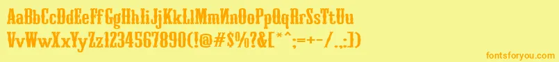 Turandot Font – Orange Fonts on Yellow Background