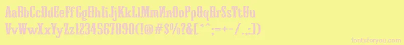 Turandot-fontti – vaaleanpunaiset fontit keltaisella taustalla