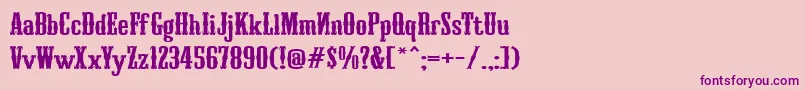 Turandot-Schriftart – Violette Schriften auf rosa Hintergrund